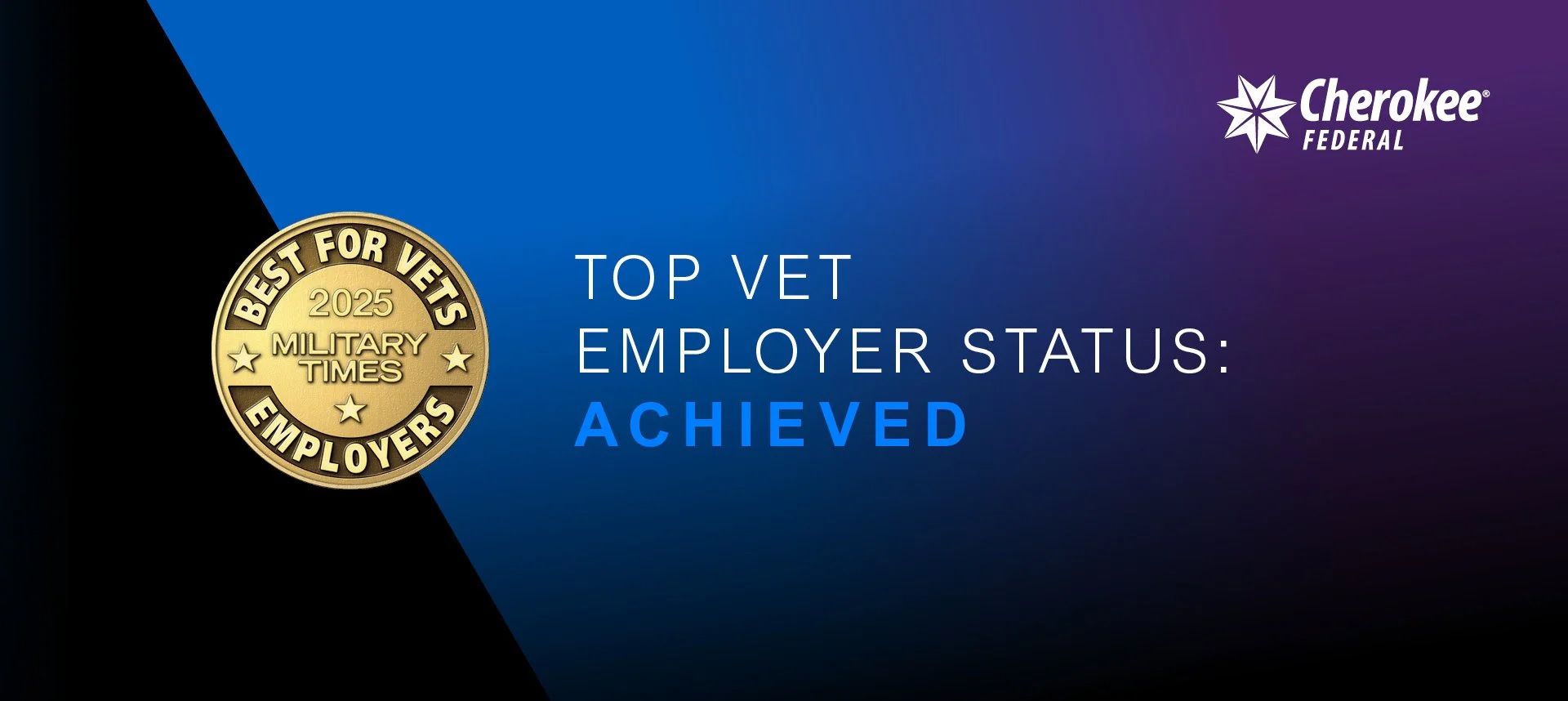 Cherokee Federal Named Military Times “Best for Vets” Employer