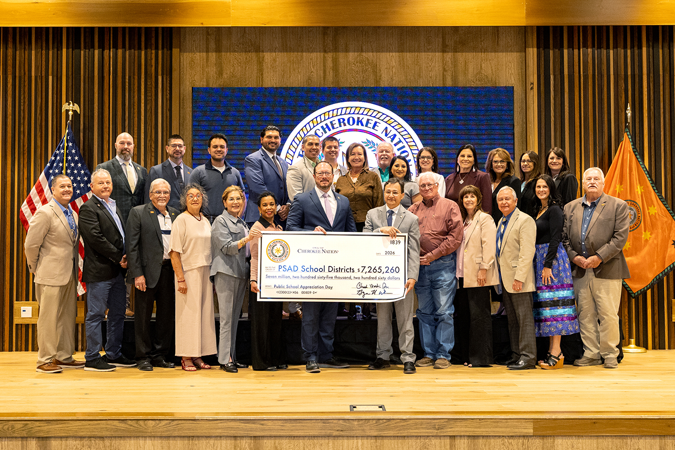 Cherokee Nation Distributes $7.26M to 107 School Districts on Public School Appreciation Day 